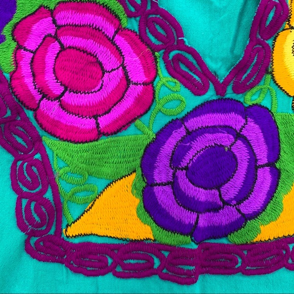 Embroidered Floral Mexican Blouse - Picture 2 of 6